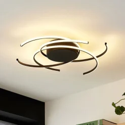 Lindby Loftlamper|Loftlamper>LED-loftlampe, Hamza, Ø 49 cm, sort, aluminium