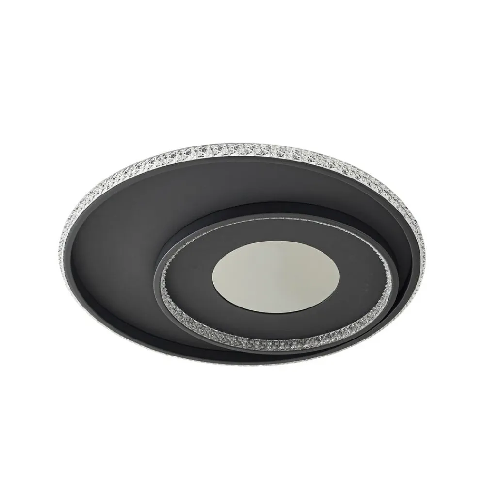 LED-loftlampe Inessa, Ø 51 cm, sort, CCT, dæmpbar^Lindby Discount