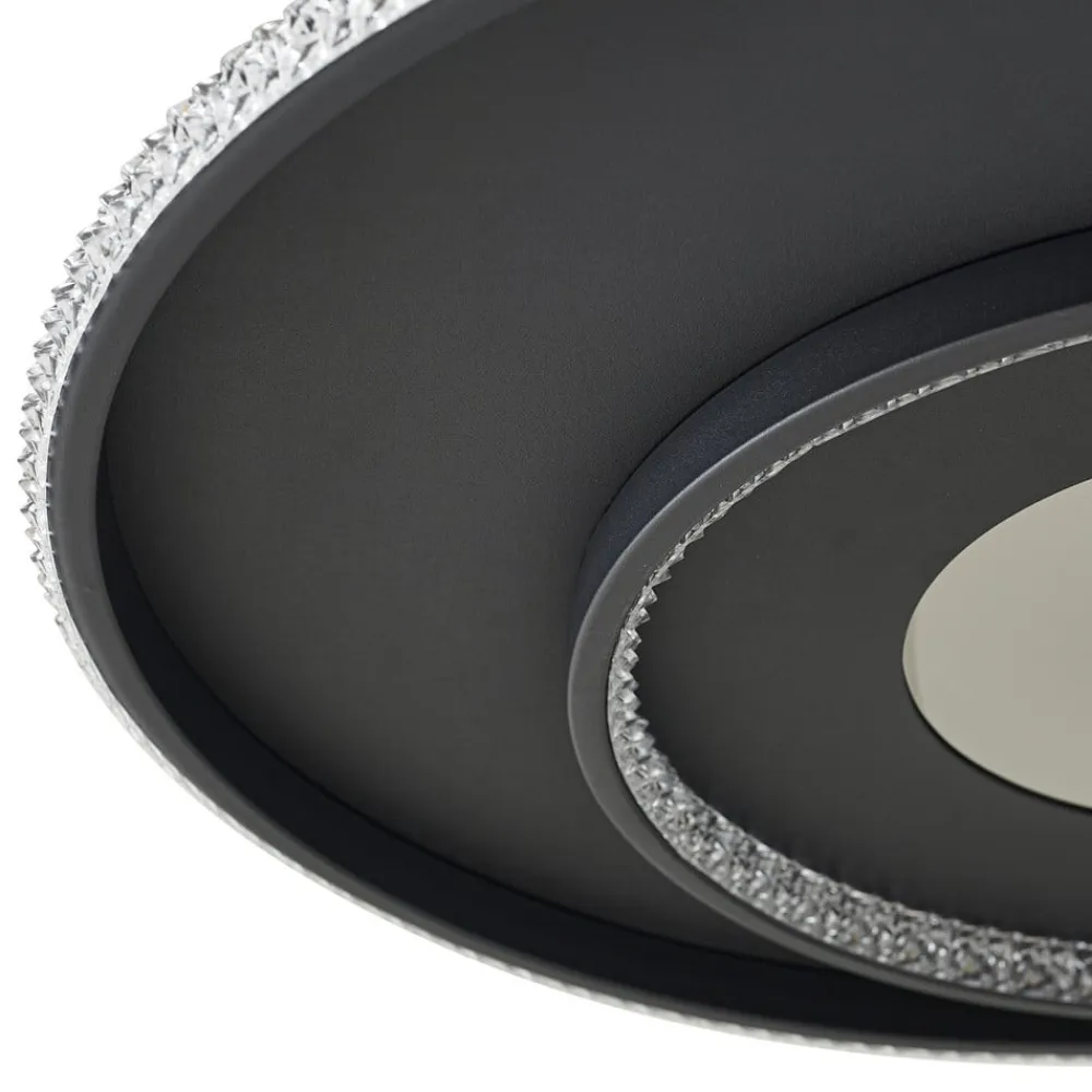 LED-loftlampe Inessa, Ø 51 cm, sort, CCT, dæmpbar^Lindby Discount