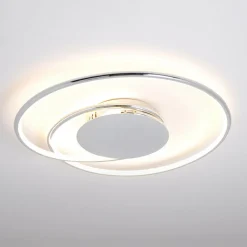Lindby LED-loftlampe Joline, Ø 46 cm, kromfarvet, metal