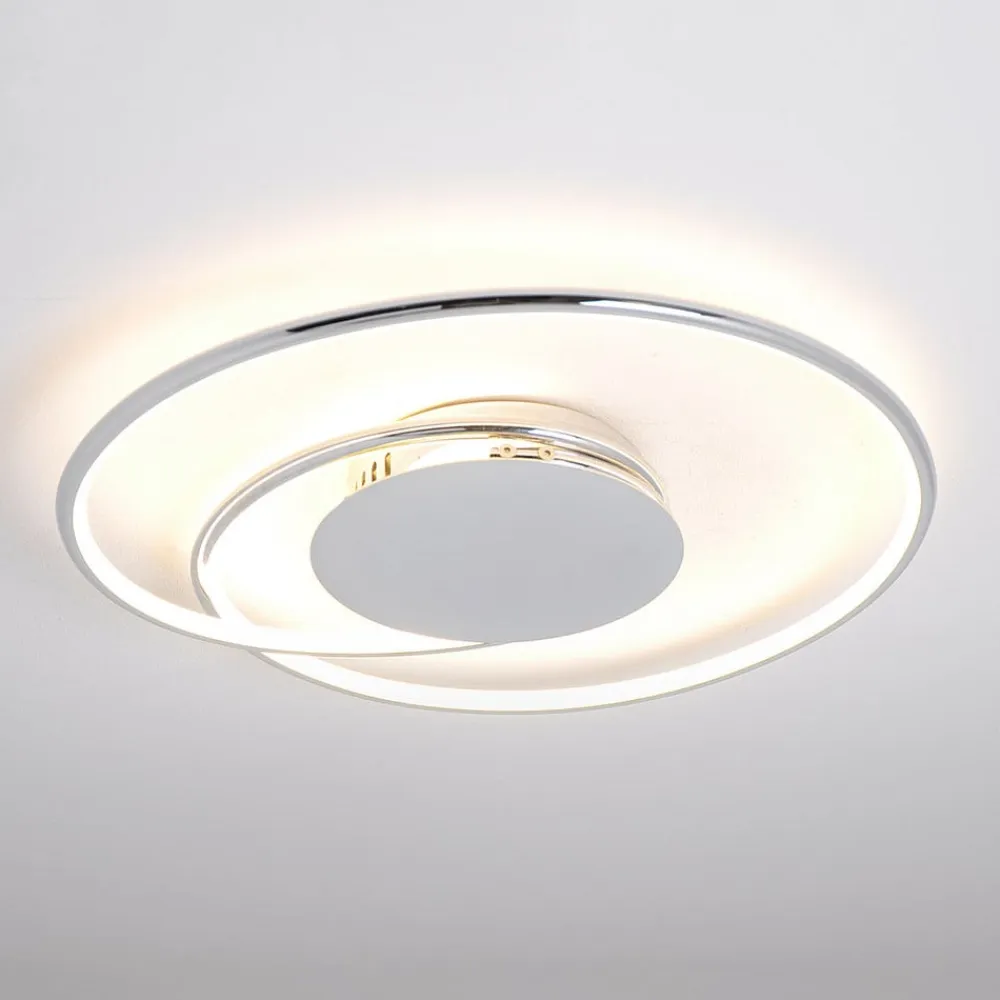 Lindby LED-loftlampe Joline, Ø 46 cm, kromfarvet, metal