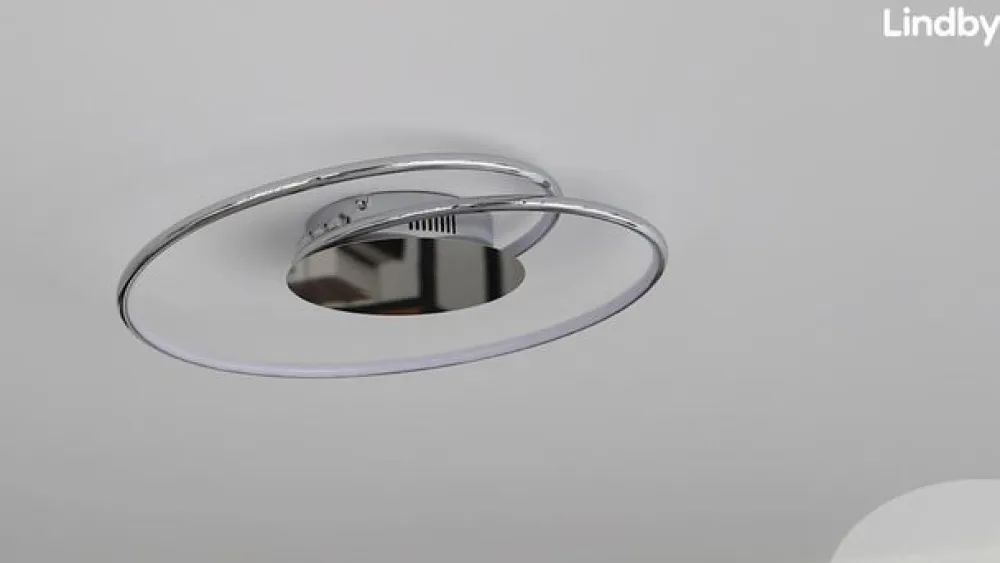 Lindby LED-loftlampe Joline, Ø 46 cm, kromfarvet, metal