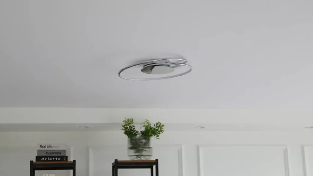 Lindby LED-loftlampe Joline, Ø 46 cm, kromfarvet, metal