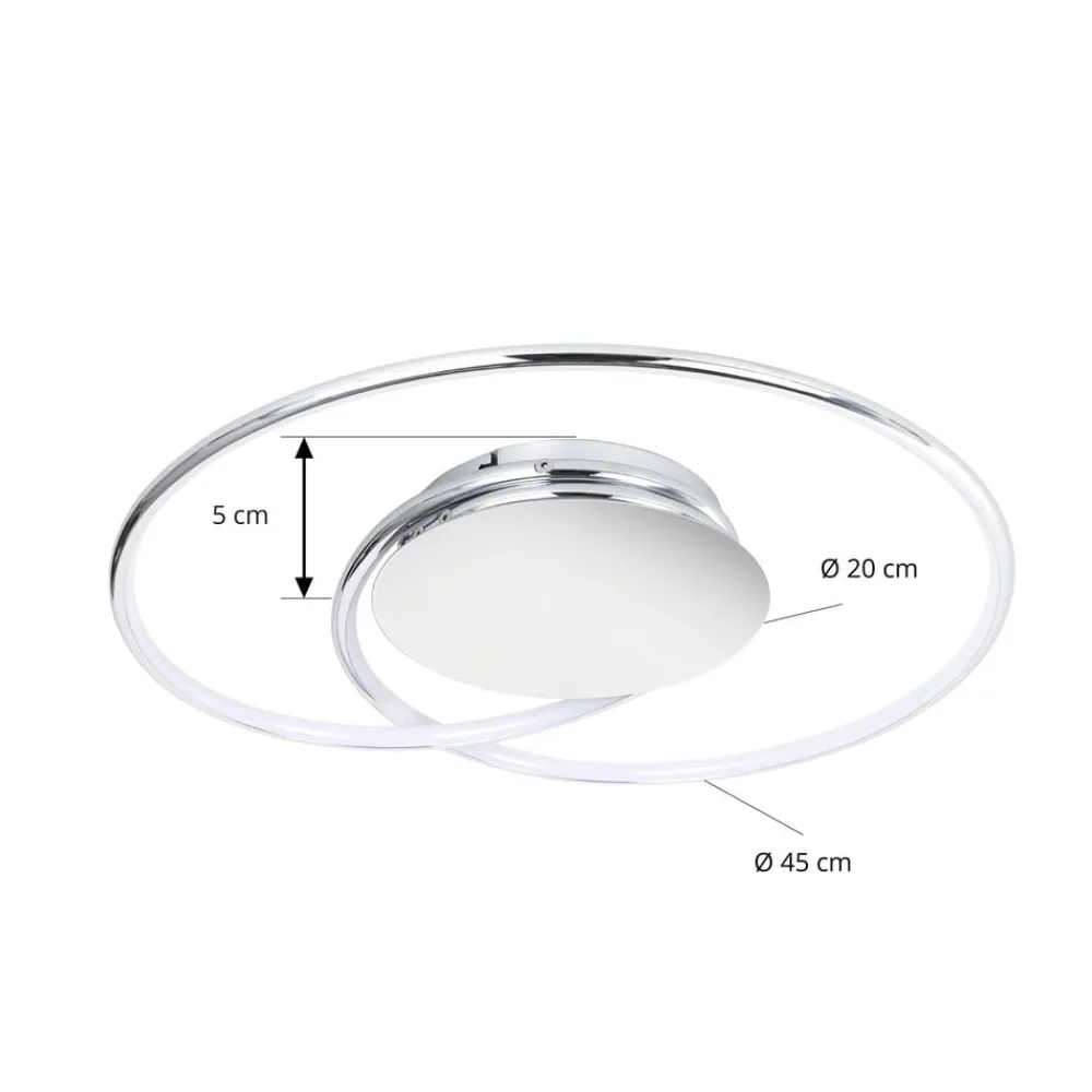 Lindby LED-loftlampe Joline, Ø 46 cm, kromfarvet, metal