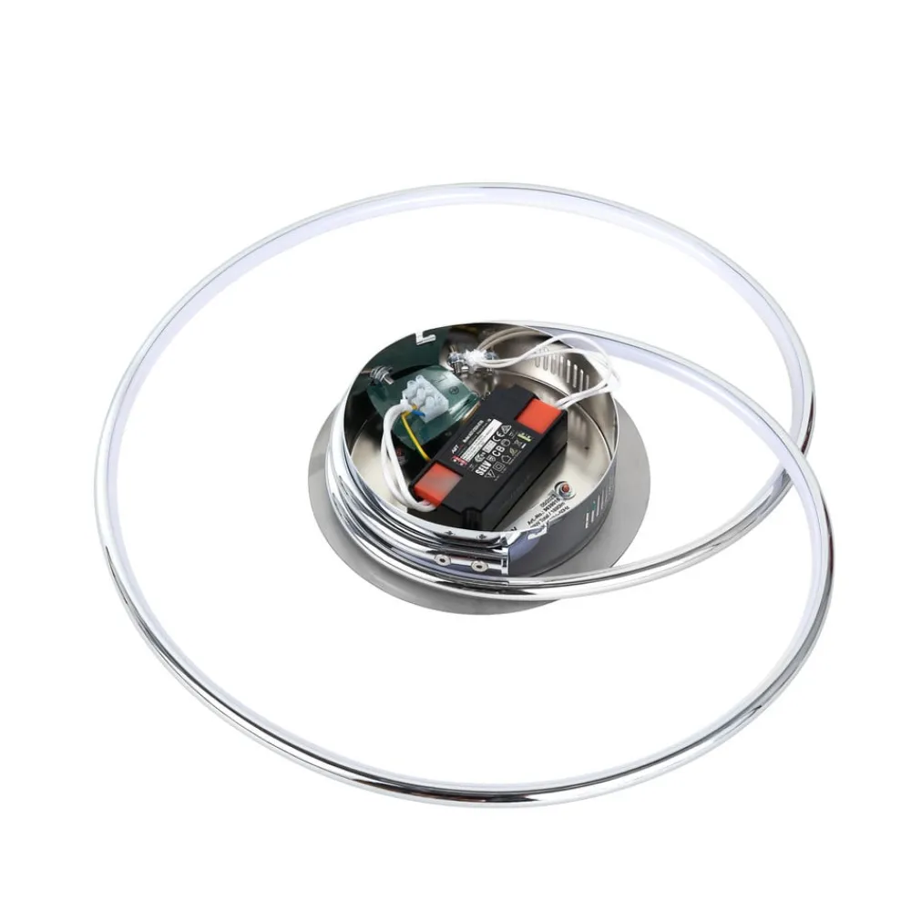 Lindby LED-loftlampe Joline, Ø 46 cm, kromfarvet, metal