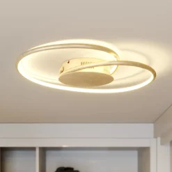 Lindby Gang|Loftlamper>LED-loftlampe Joline, Ø 45 cm, guldfarvet, metal