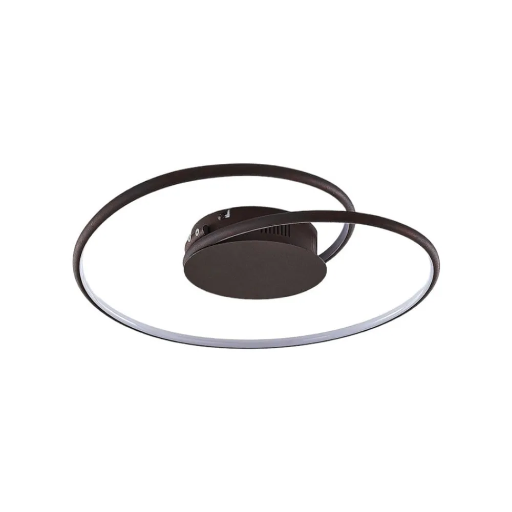 Lindby Gang|Loftlamper>LED-loftlampe Joline, Ø 45 cm, rustbrun, metal