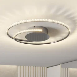 LED-loftlampe Joline, Ø 45 cm, krystaller, metal^Lindby Hot