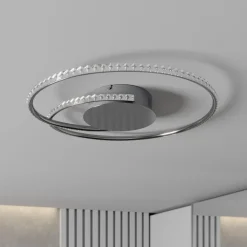 LED-loftlampe Joline, Ø 45 cm, krystaller, metal^Lindby Hot