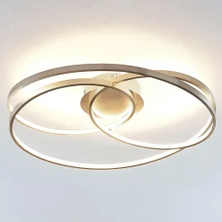 LED-loftlampe Joline, Ø 60 cm, nikkelfarvet, metal^Lindby Sale