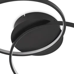 Lindby LED-loftlampe Kateryna, sort, Ø 60 cm, dæmpbar