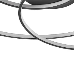 Lindby LED-loftlampe Kateryna, sort, Ø 60 cm, dæmpbar