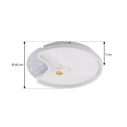 LED-loftlampe Kosmo, 40 cm, hvid, metal, moon^Lindby Clearance