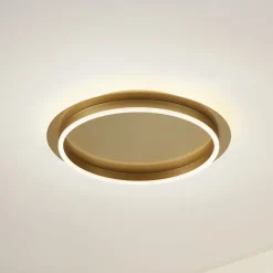 Lindby Gang|Loftlamper>LED-loftlampe Kunis, guld, plast, Ø 46 cm