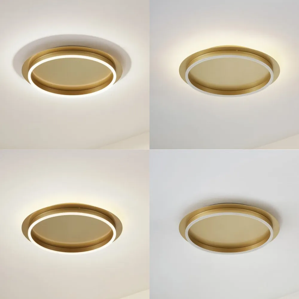 Lindby Gang|Loftlamper>LED-loftlampe Kunis, guld, plast, Ø 46 cm