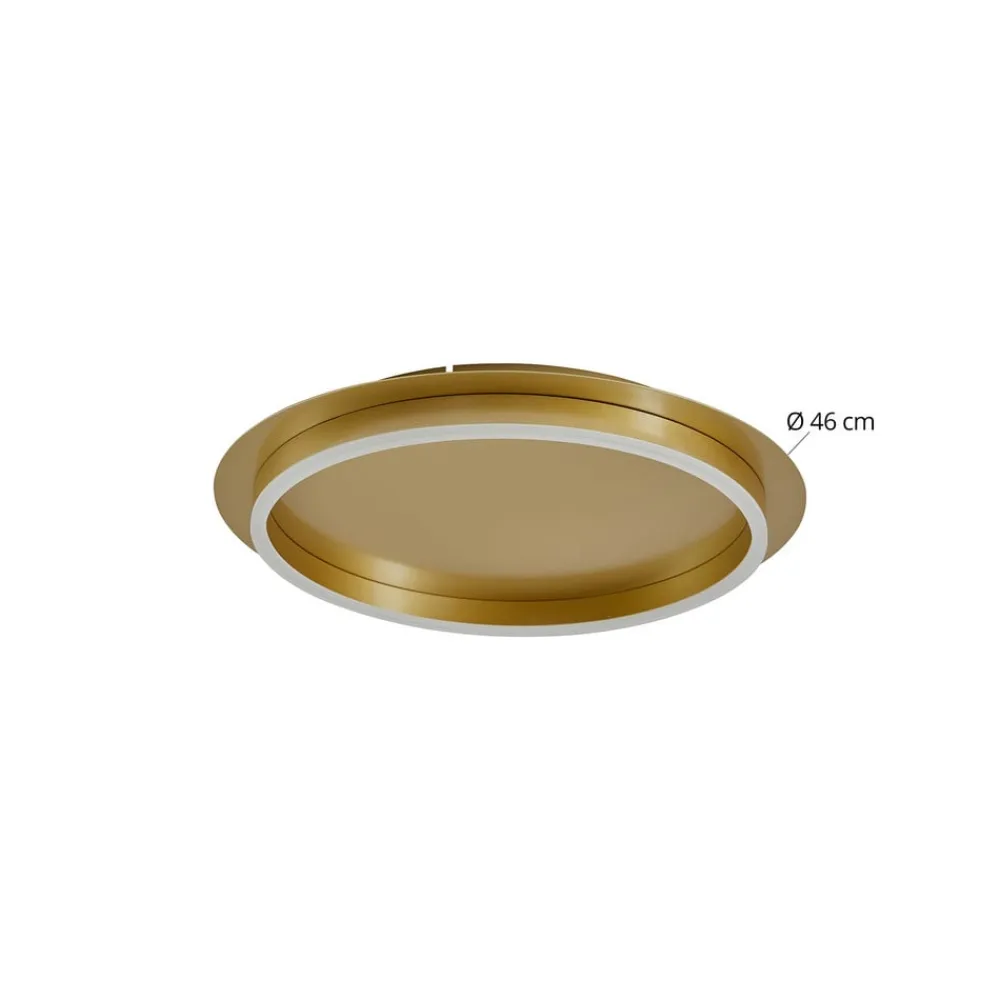 Lindby Gang|Loftlamper>LED-loftlampe Kunis, guld, plast, Ø 46 cm