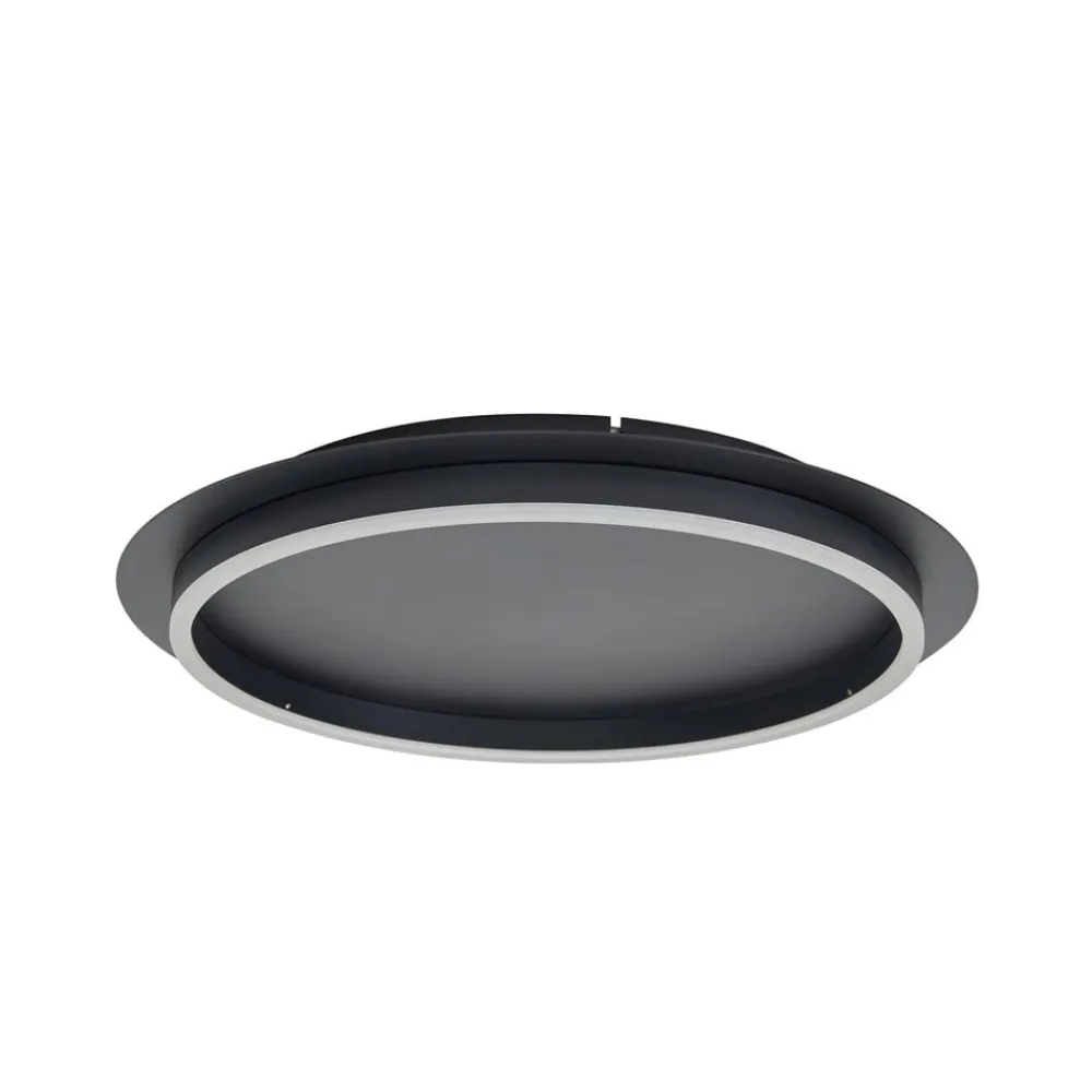 Lindby LED-loftlampe Kunis, sort, plast, Ø 46 cm