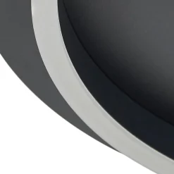 Lindby LED-loftlampe Kunis, sort, plast, Ø 46 cm