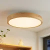 Lindby Gang|Loftlamper>LED-loftlampe Lanira, Ø 50 cm, træ, fjernbetjening, CCT