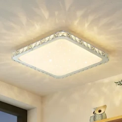 Lindby Loftlamper>LED-loftlampe Lorand, krystaller, CCT, fjernbetjening