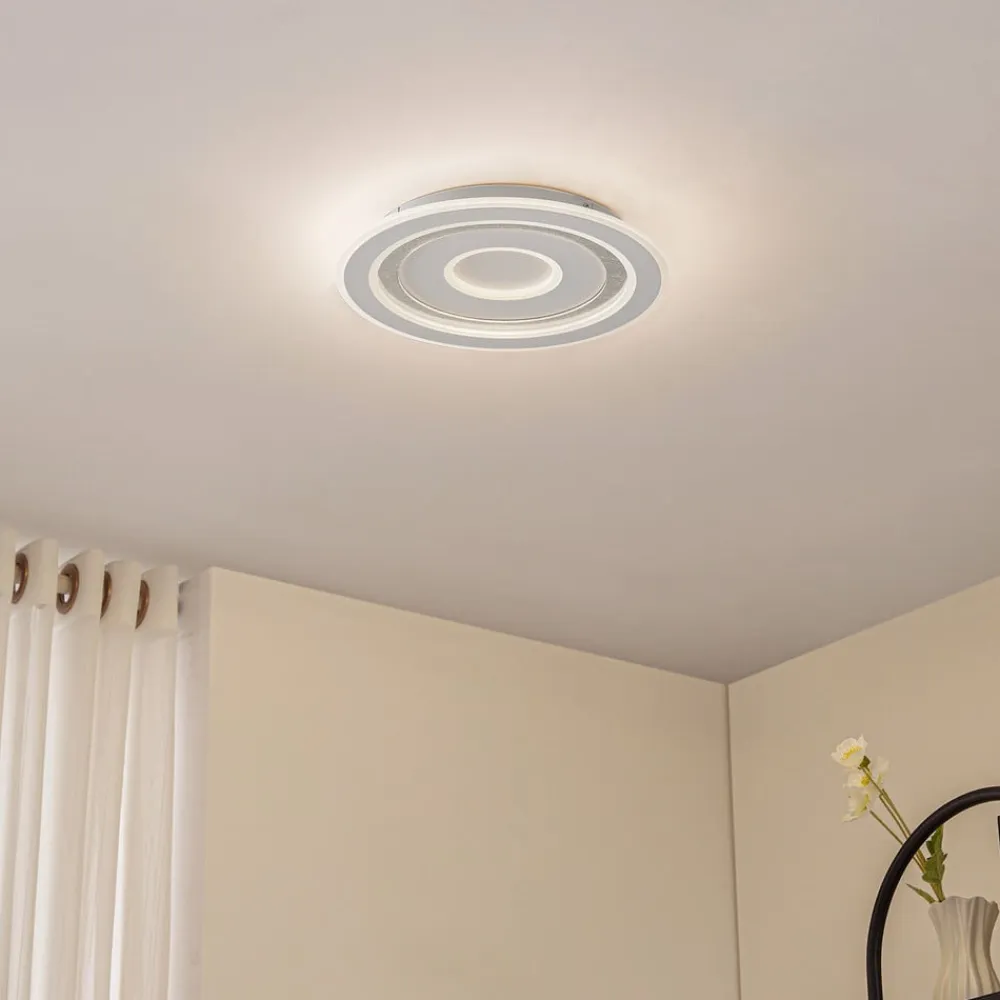 LED-loftlampe Lorvik, Ø 40 cm, hvid, CCT, dæmpbar^Lindby