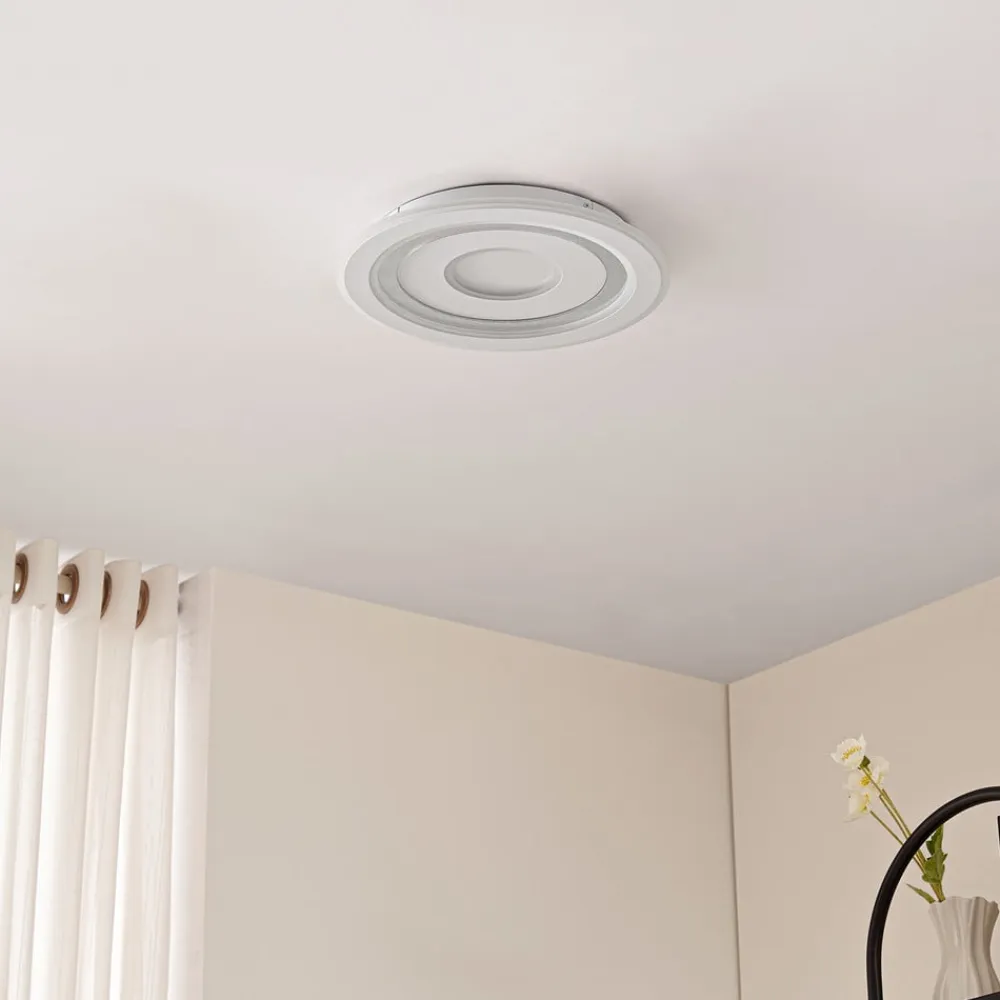 LED-loftlampe Lorvik, Ø 40 cm, hvid, CCT, dæmpbar^Lindby