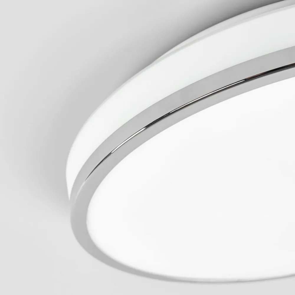 Lindby LED-loftlampe Lyss, Ø 34 cm, kromfarvet, IP44