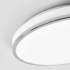 LED-loftlampe Lyss, Ø 40 cm, kromfarvet, IP44^Lindby Online