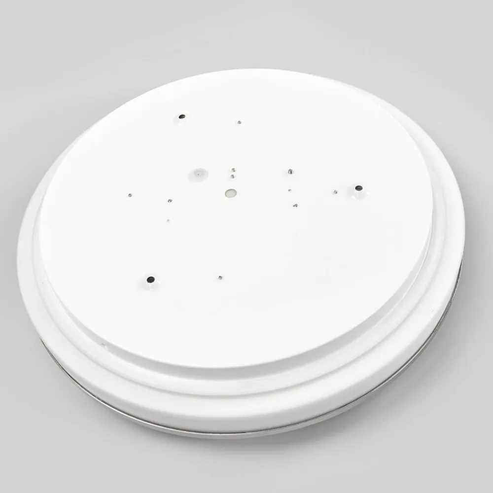 LED-loftlampe Lyss, Ø 40 cm, kromfarvet, IP44^Lindby Online