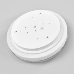 LED-loftlampe Lyss, Ø 28 cm, kromfarvet, IP44^Lindby New