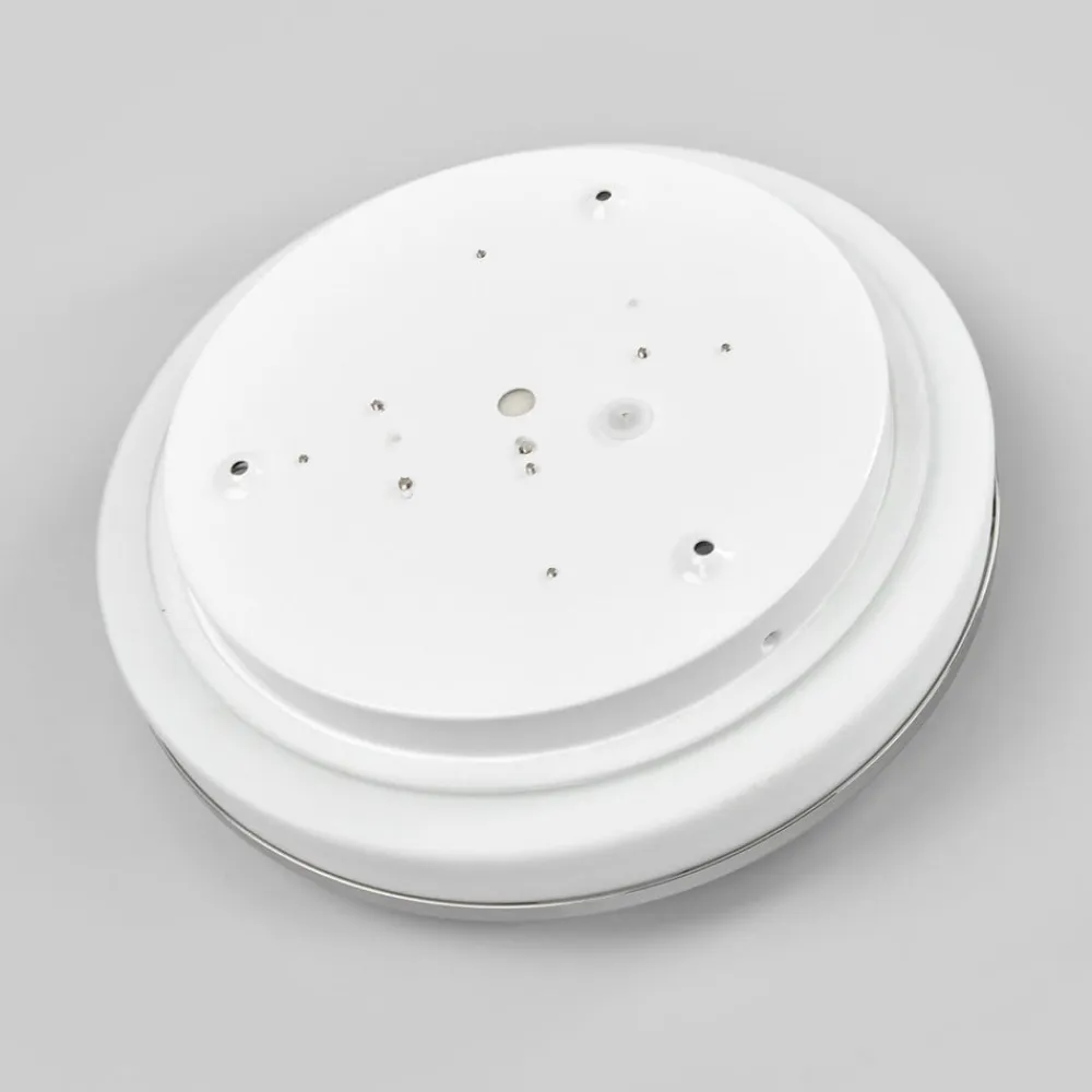 LED-loftlampe Lyss, Ø 28 cm, kromfarvet, IP44^Lindby New