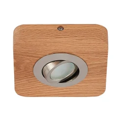 LED-loftlampe Mikari, 14 cm, træ, drejelig^Lindby Discount