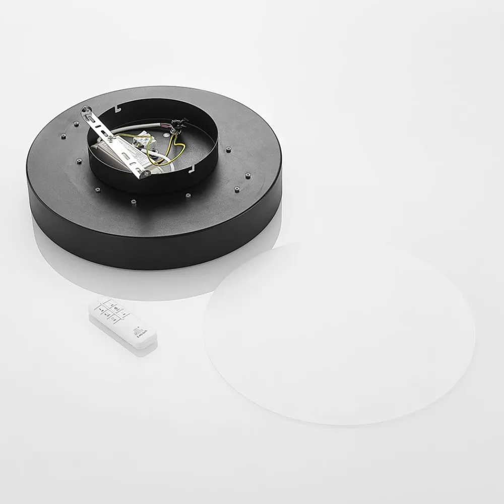 Lindby Gang|Loftlamper>LED-loftlampe Milada, sort, CCT, fjernbetjening