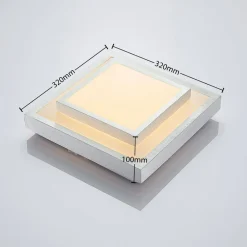 LED-loftlampe Mirco, 32 cm, kantet, aluminium^Lindby Sale