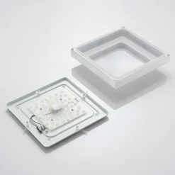 LED-loftlampe Mirco, 32 cm, kantet, aluminium^Lindby Sale