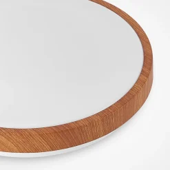 Lindby LED-loftlampe Mynte, Ø30cm, trælook, plast