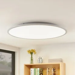 Lindby Arbejdsrum/Kontor|Loftlamper>LED-loftlampe Narima, 4.000 K, Ø 80 cm, sølv