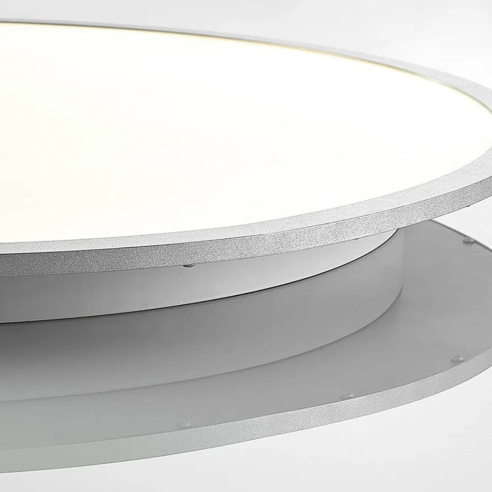 Lindby Arbejdsrum/Kontor|Loftlamper>LED-loftlampe Narima, 4.000 K, Ø 80 cm, sølv