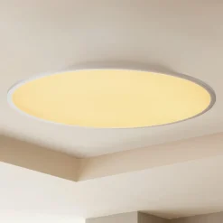 LED-loftlampe Narima, CCT, Ø 80 cm, sølv^Lindby Outlet