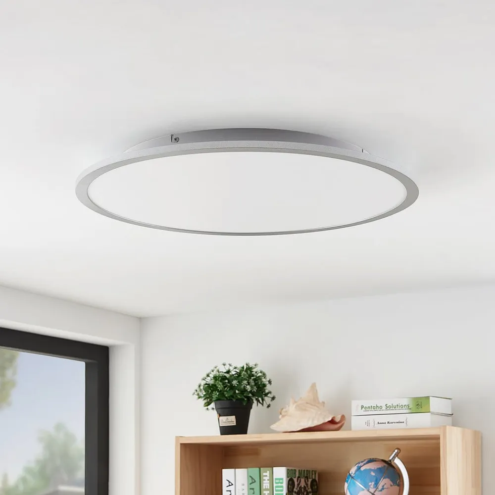 Lindby Arbejdsrum/Kontor|Loftlamper>LED-loftlampe Narima, 4.000 K, Ø 60 cm, sølv