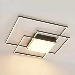 LED-loftlampe Nelinka, 60 cm, sort, aluminium^Lindby Outlet