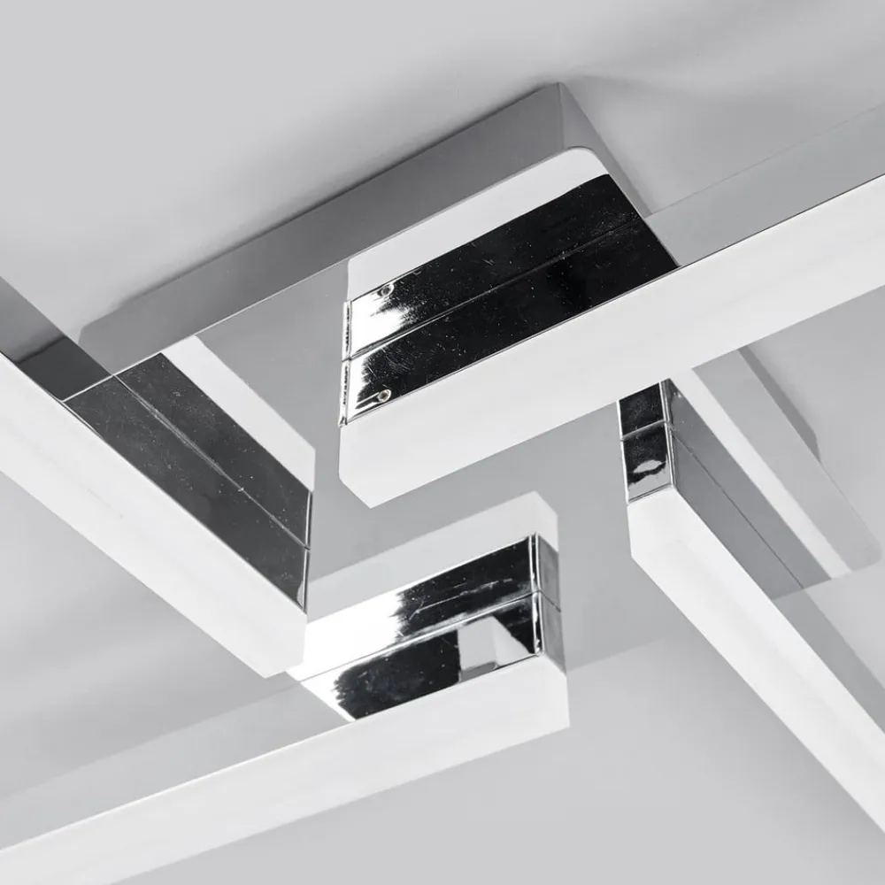LED-loftlampe Patrik, 59 cm, 4 lyskilder, krom, IP44^Lindby
