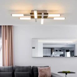 LED-loftlampe Patrik, 62 cm, 6 lyskilder, krom, IP44^Lindby Outlet