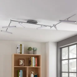 Lindby LED-loftlampe Pilou, 6 lyskilder, dæmpbar, krom