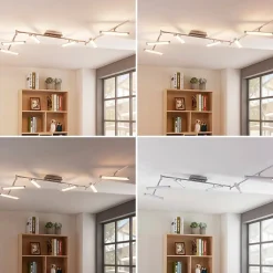 Lindby LED-loftlampe Pilou, 6 lyskilder, dæmpbar, krom