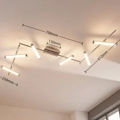 Lindby LED-loftlampe Pilou, 6 lyskilder, dæmpbar, krom