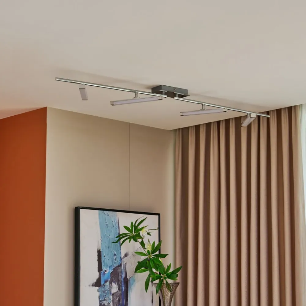 Lindby LED-loftlampe Pilou, 4 lyskilder, dæmpbar, krom