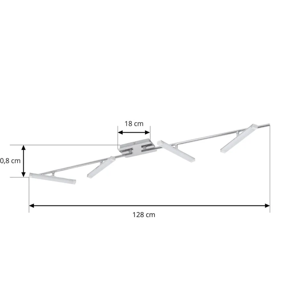 Lindby LED-loftlampe Pilou, 4 lyskilder, dæmpbar, krom