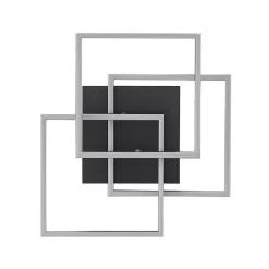 LED-loftlampe Quiana, CCT, kantet, sort, 42 cm^Lindby Best