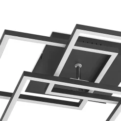 LED-loftlampe Quiana, CCT, kantet, sort, 42 cm^Lindby Best